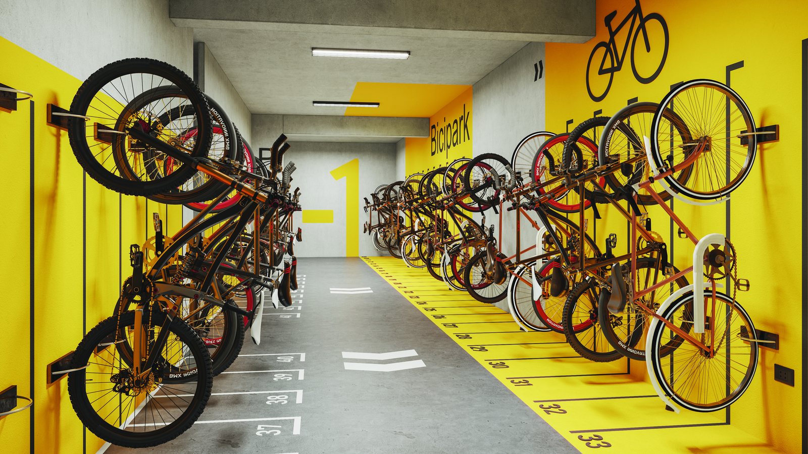 Bicipark con estacionamiento de bicicletas